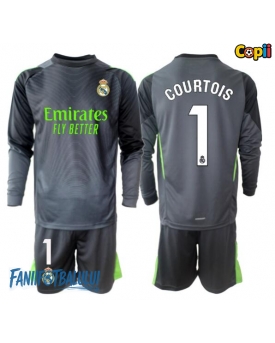Real Madrid Thibaut Courtois #1 Portarii Echipament de Fotbal Replică 2025-26 Copii Treilea Mâneci Lungi (+ Șorturi)